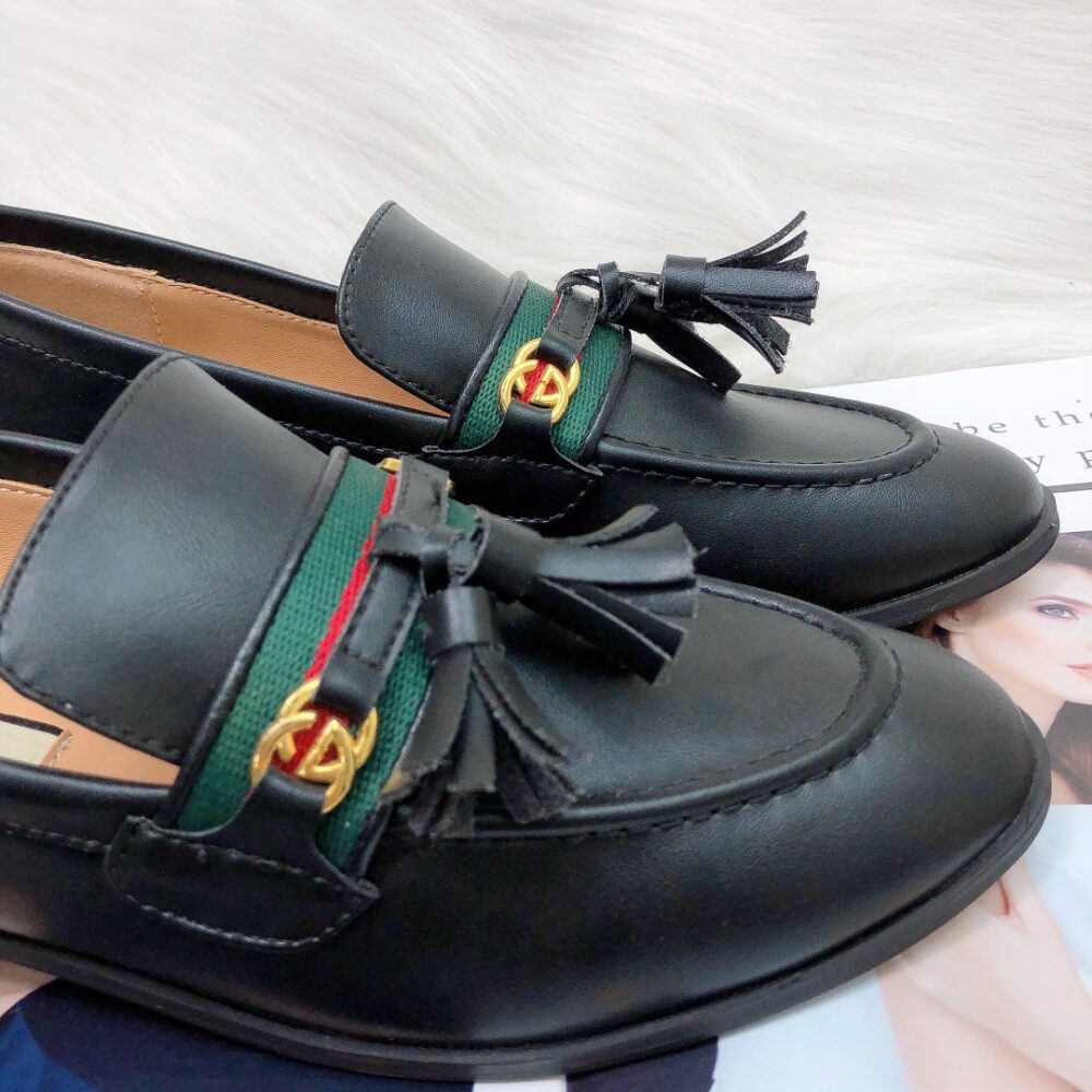 GUCCI UNISEX LEATHER INTERLOCKING G BLACK - Image 8
