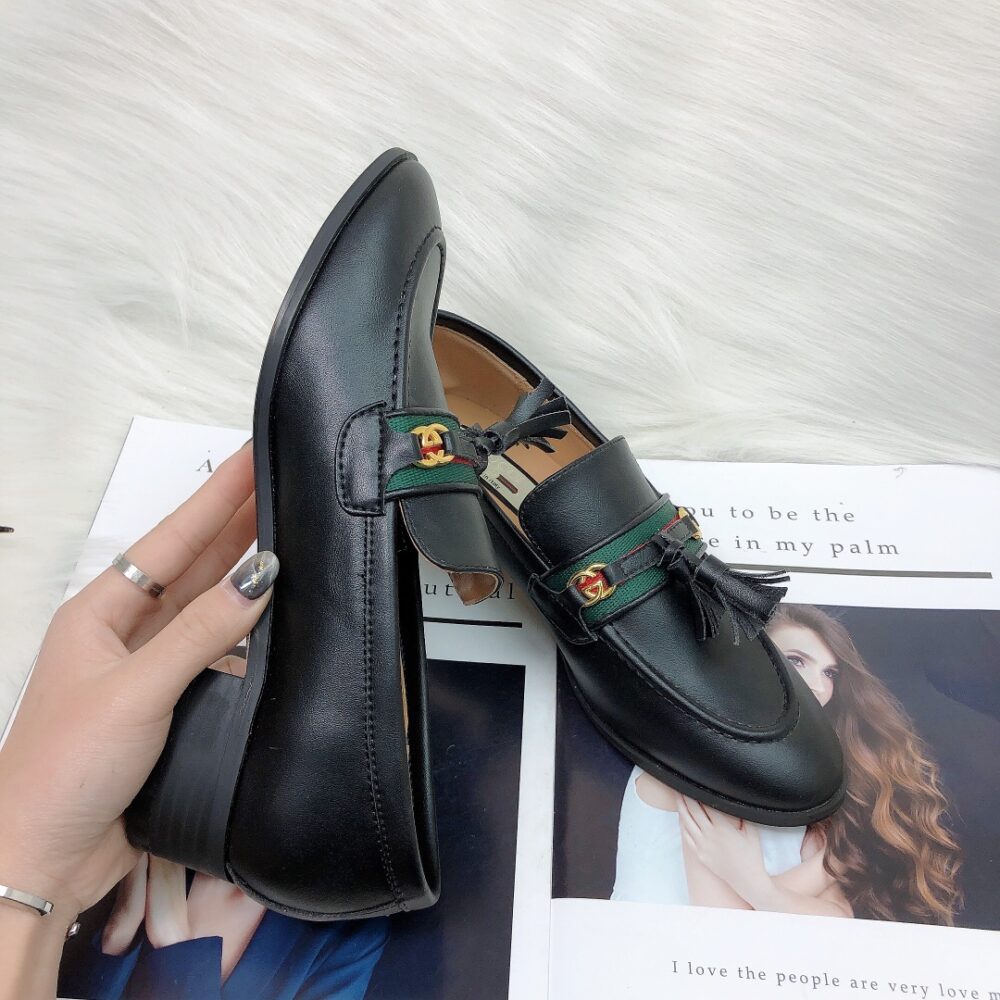 GUCCI UNISEX LEATHER INTERLOCKING G BLACK - Image 11