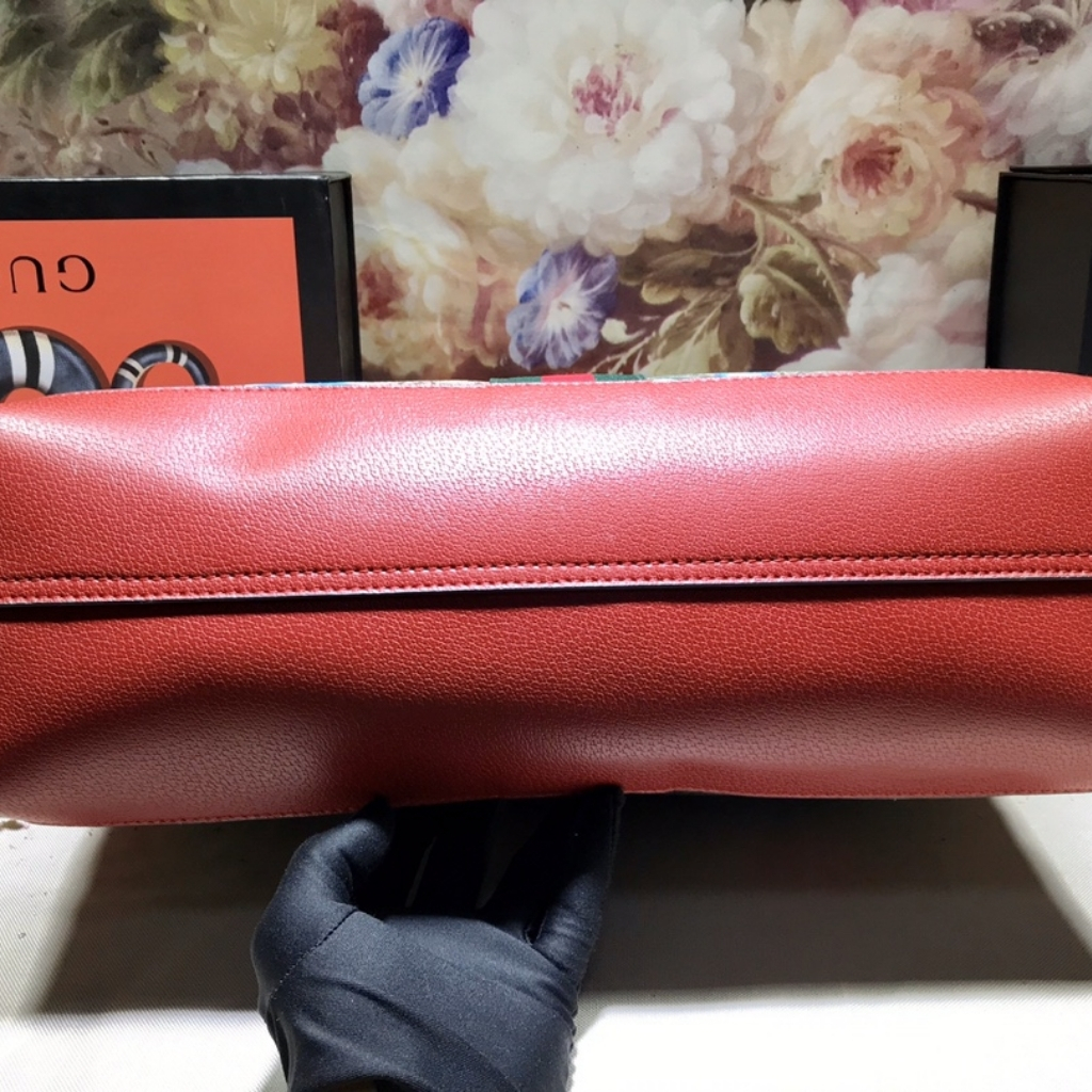 Gucci Ophidia GG Flora Medium Tote Bag Dark Red 44Cm 547947 HWHAC 8722 - Image 5