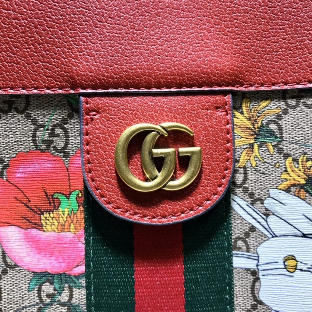 Gucci Ophidia GG Flora Medium Tote Bag Dark Red 44Cm 547947 HWHAC 8722 - Image 7