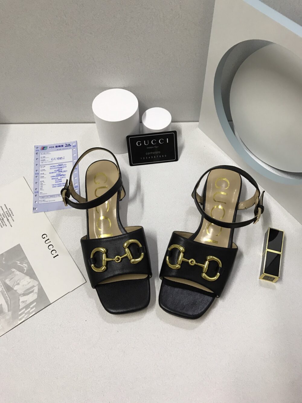 GUCCI WOMEN’S SANDAL WITH HORSEBIT BLACK 655413 BKO00 1000 - Image 6