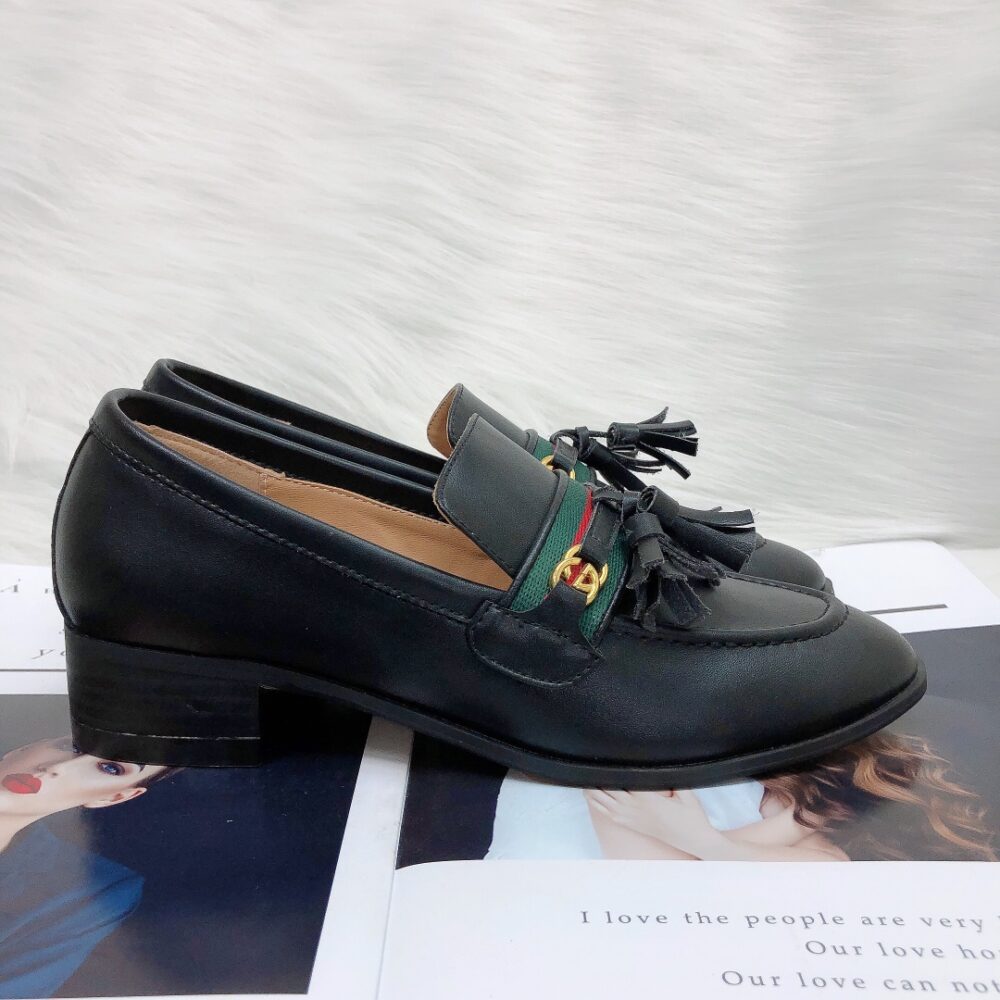 GUCCI UNISEX LEATHER INTERLOCKING G BLACK - Image 10