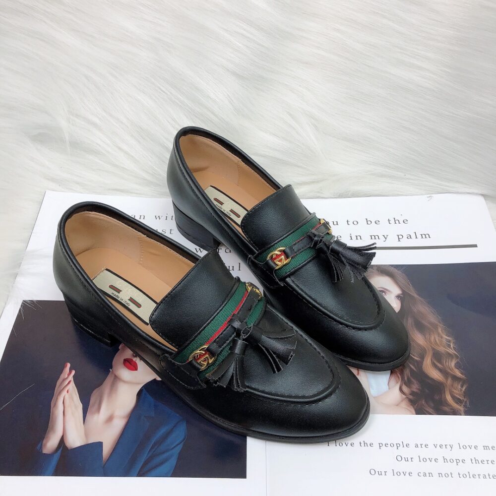 GUCCI UNISEX LEATHER INTERLOCKING G BLACK - Image 9