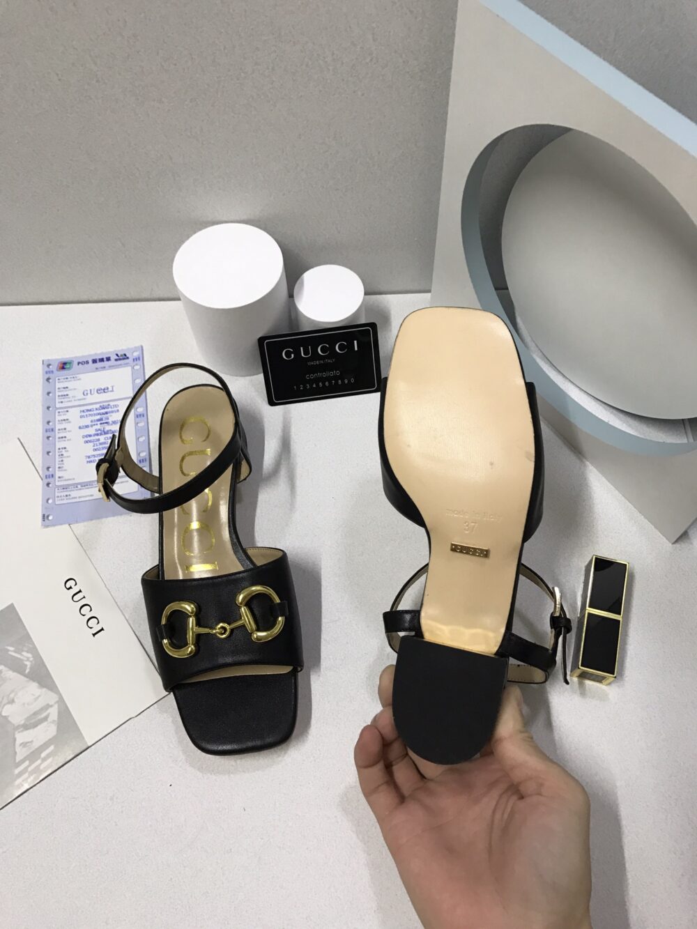 GUCCI WOMEN’S SANDAL WITH HORSEBIT BLACK 655413 BKO00 1000 - Image 3