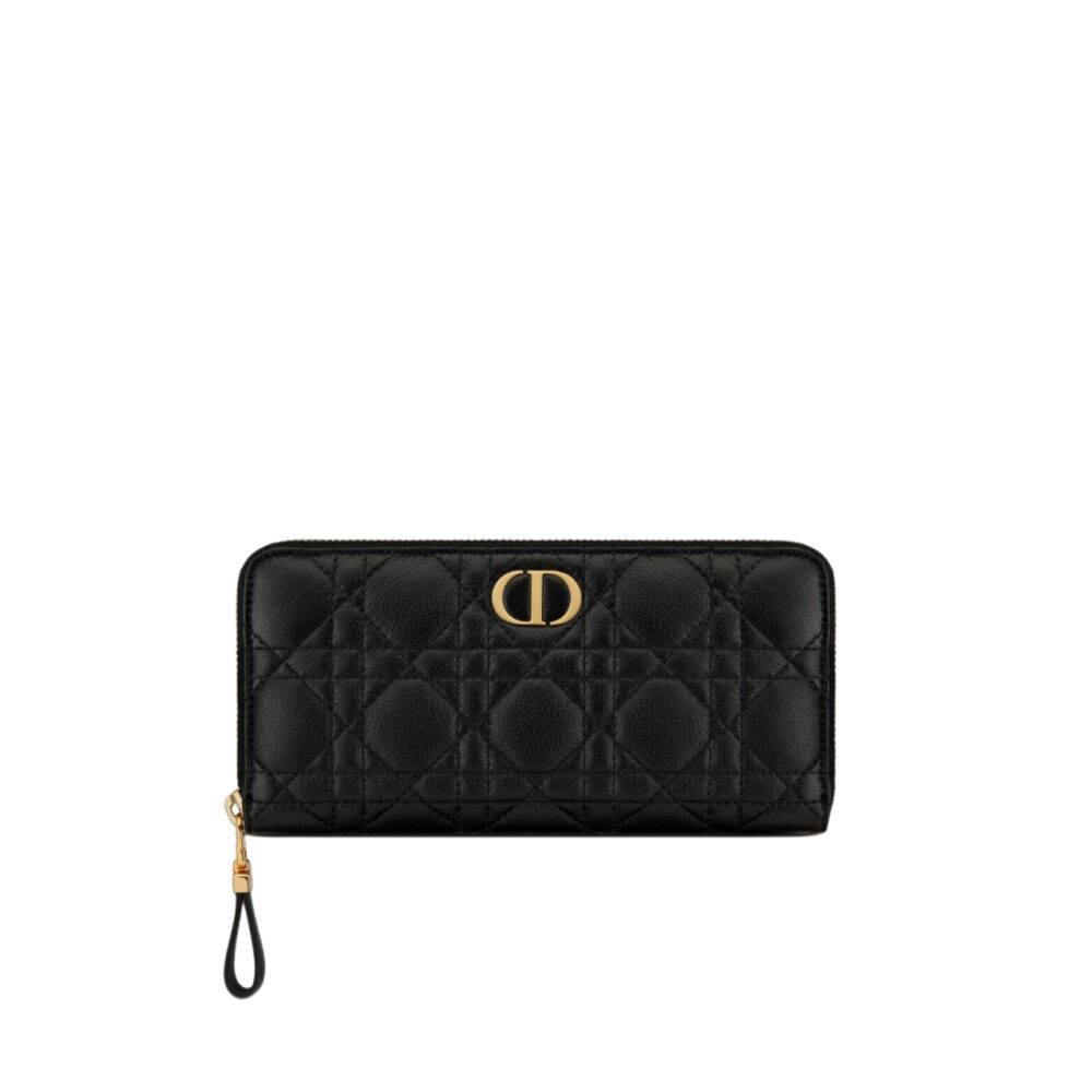 DIOR CARO VOYAGEUR WALLET BLACK 19CM S5038UWHC_M900