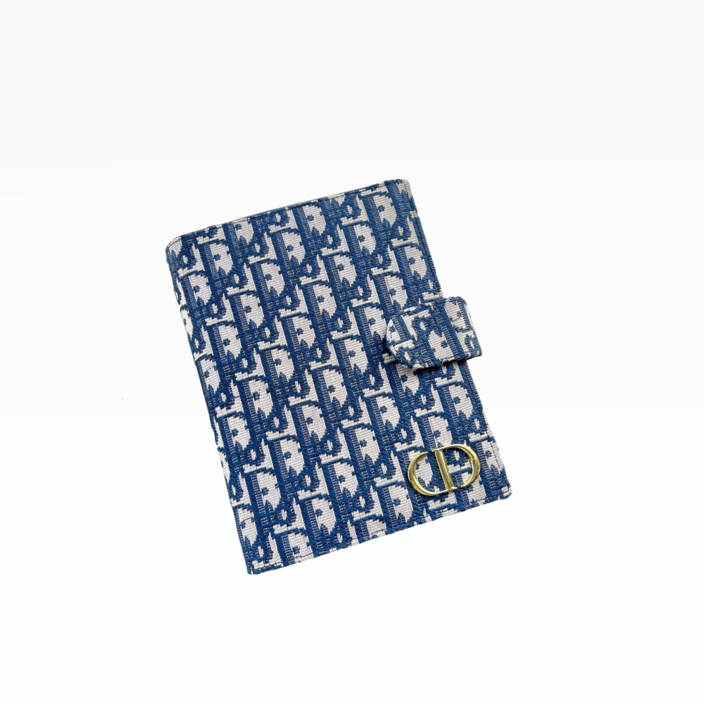 DIOR OBLIQUE JACQUARD WALLET BLUE 19CM