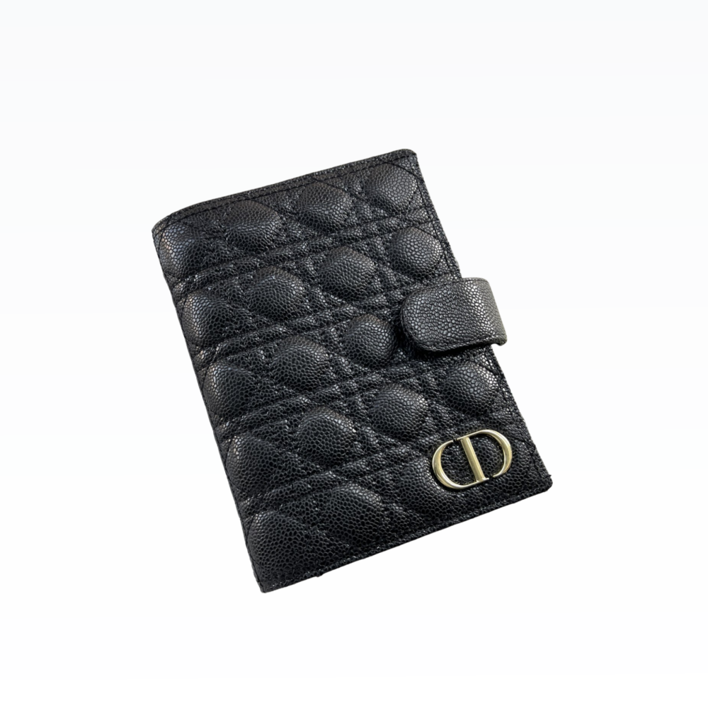 DIOR CARO WALLET BLACK 19CM
