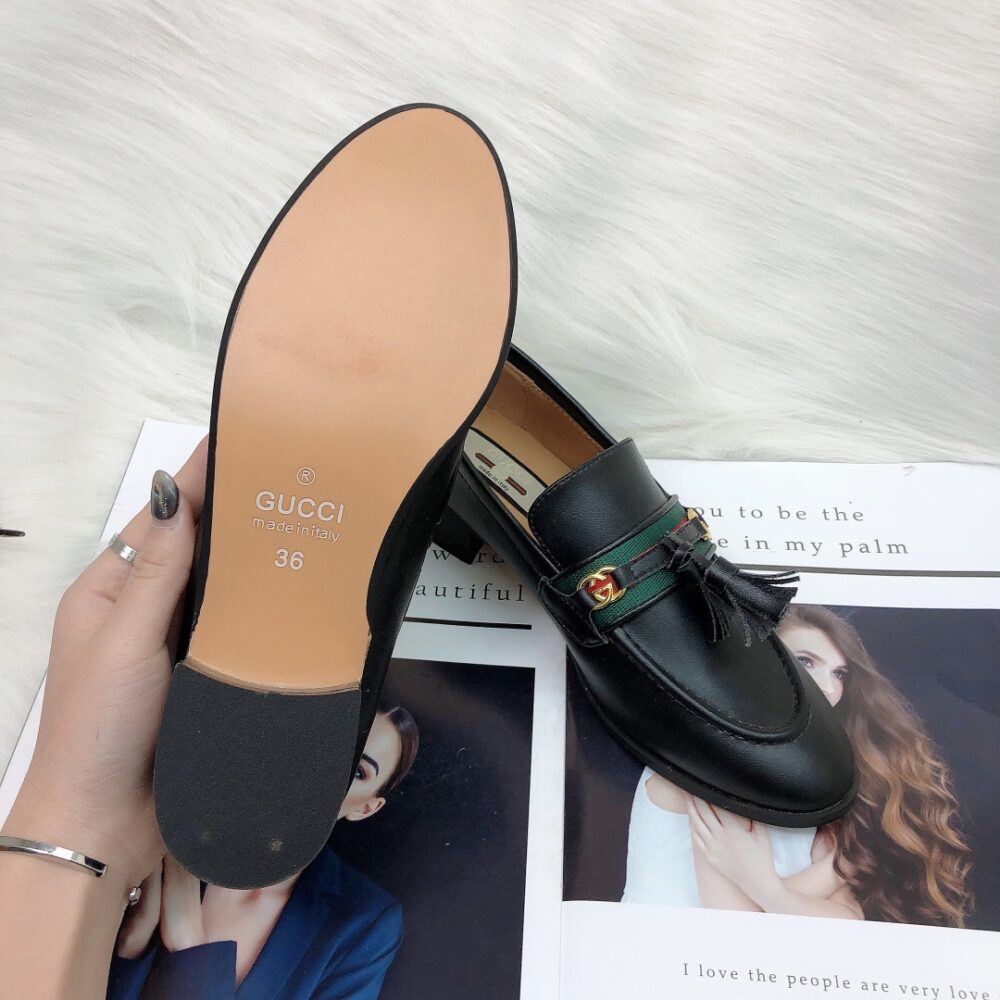 GUCCI UNISEX LEATHER INTERLOCKING G BLACK - Image 7