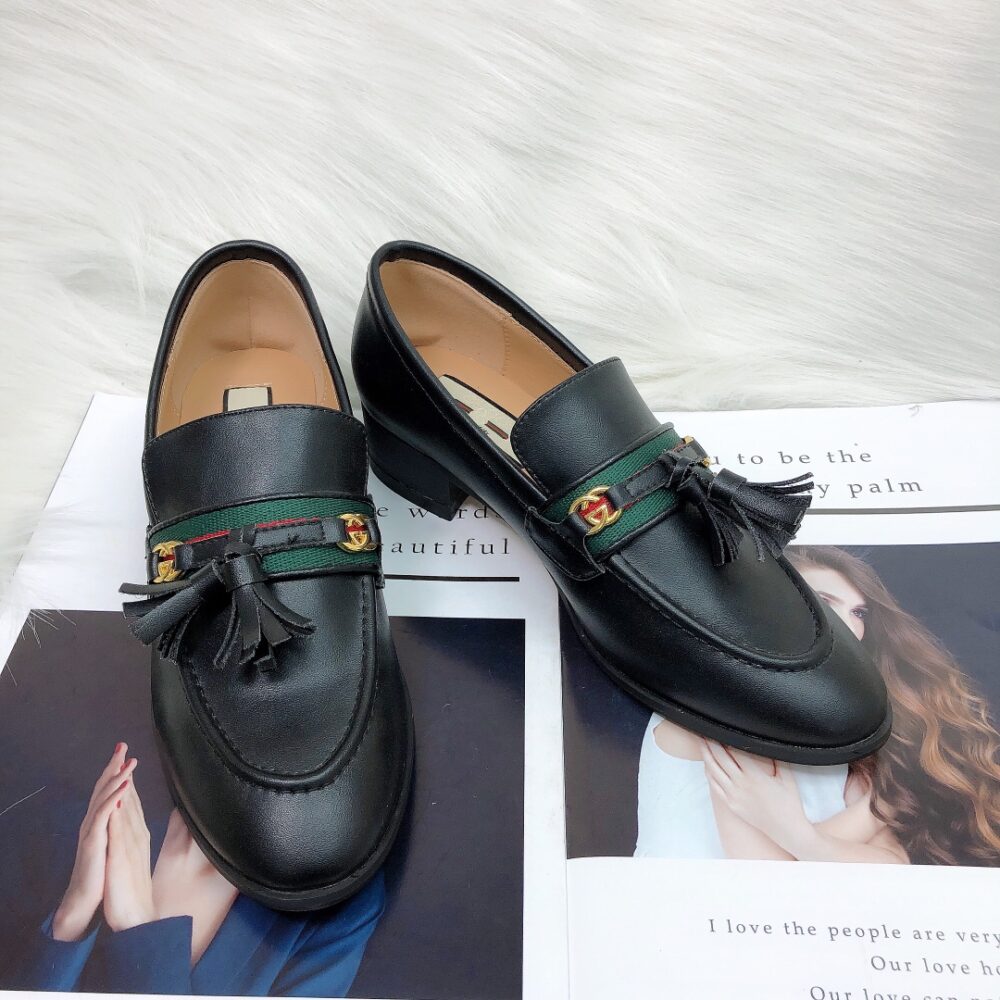 GUCCI UNISEX LEATHER INTERLOCKING G BLACK - Image 6