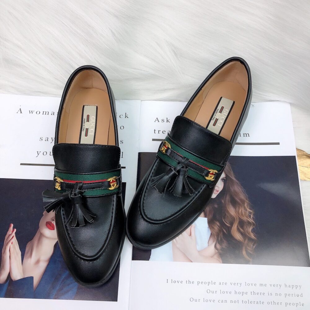 GUCCI UNISEX LEATHER INTERLOCKING G BLACK - Image 5