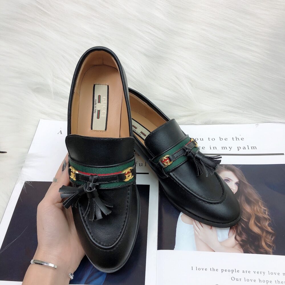 GUCCI UNISEX LEATHER INTERLOCKING G BLACK - Image 4
