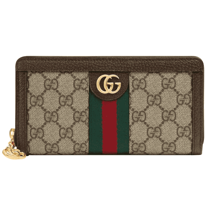 GUCCI OPHIDIA ZIP AROUND WALLET 19.5CM BROWN 523154 96IWG 8745