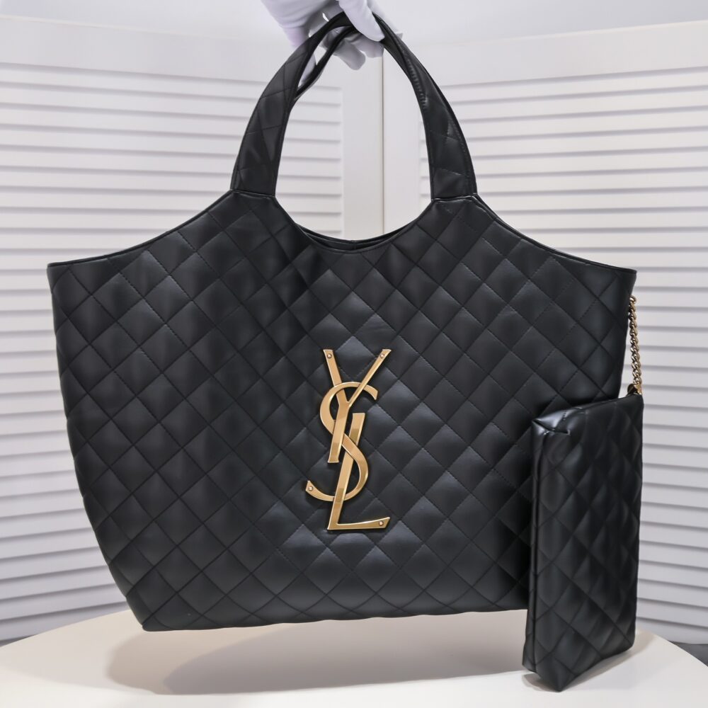 SAINT LAURENT ICARE MAXI SHOPPING BAG IN QUILTED BLACK 58CM 698651AAANG1000 - Image 5