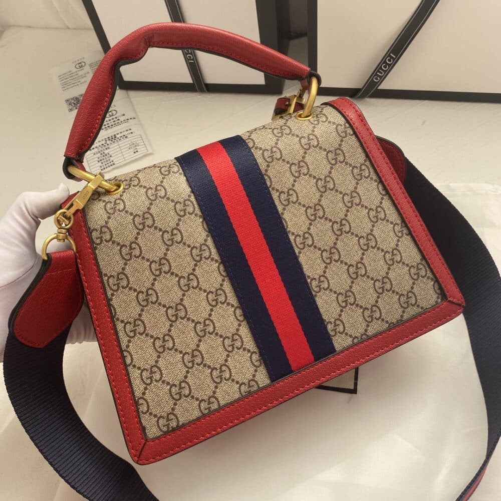 GUCCI QUEEN MARGARET GG SMALL TOP HANDLE BAG RED 25.5CM - Image 7