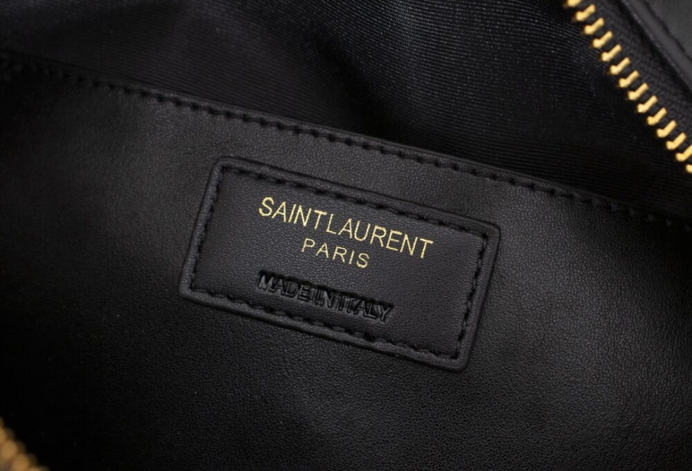 SAINT LAURENT LOU CAMERA BAG IN QUILTED BLACK GOLD LEATHER 23CM 612544DV7071000 - Image 4