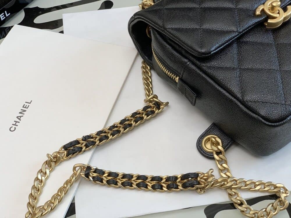 CHANEL CC MINI FLAP BACKPACK BLACK 20CM - Image 4