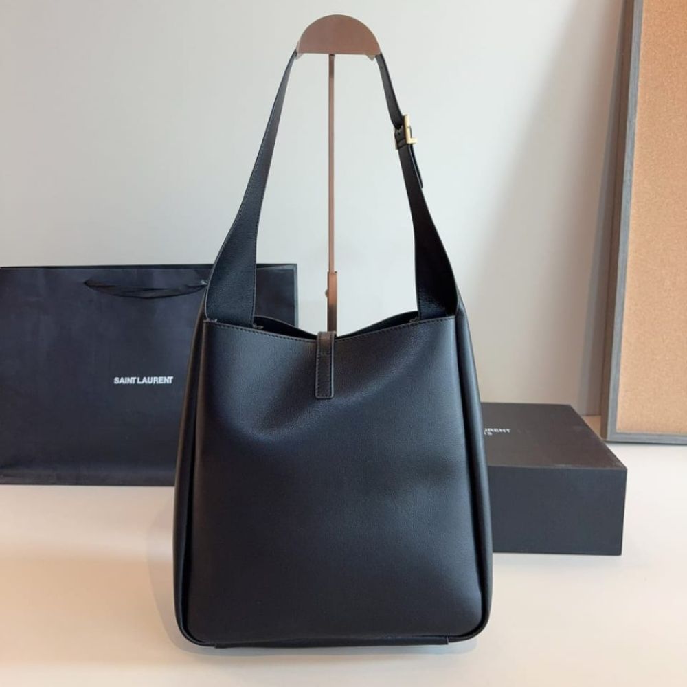 Saint Laurent Le 5 À 7 Soft Small Hobo Bag In Smooth Leather Black 713938Aaauq1000 - Image 5