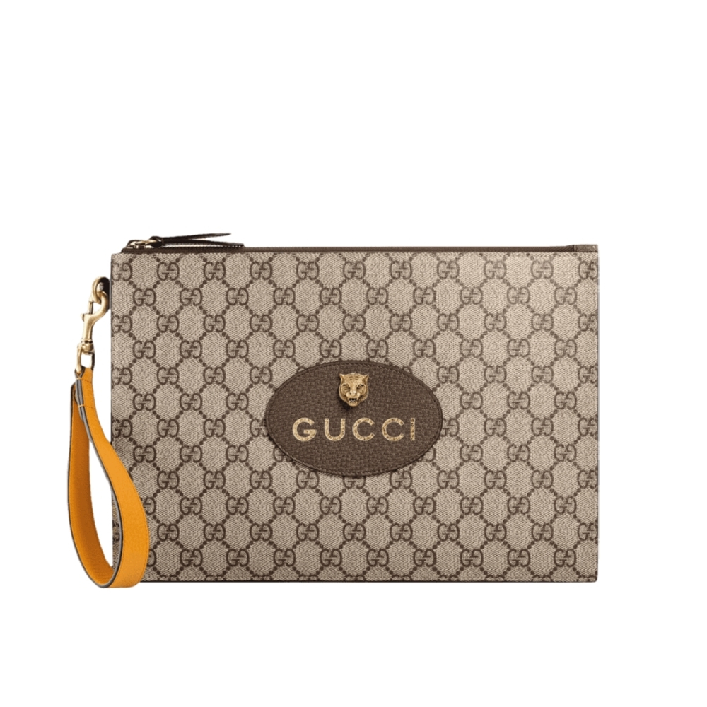 GUCCI NEO VINTAGE GG SUPREME POUCH BEGIE 30CM 473956 K9GOT 8861