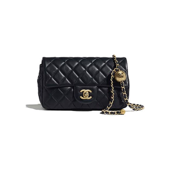 CHANEL SHOULDER BAG BLACK 20CM AP1787