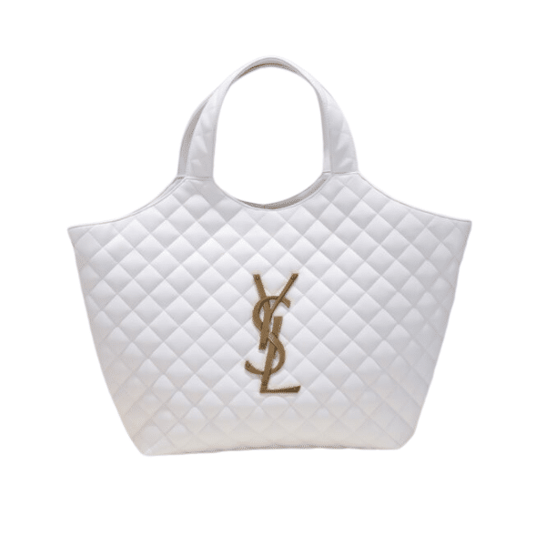 SAINT LAURENT ICARE MAXI SHOPPING BAG IN QUILTED 58CM WHITE 698651AAANG1000