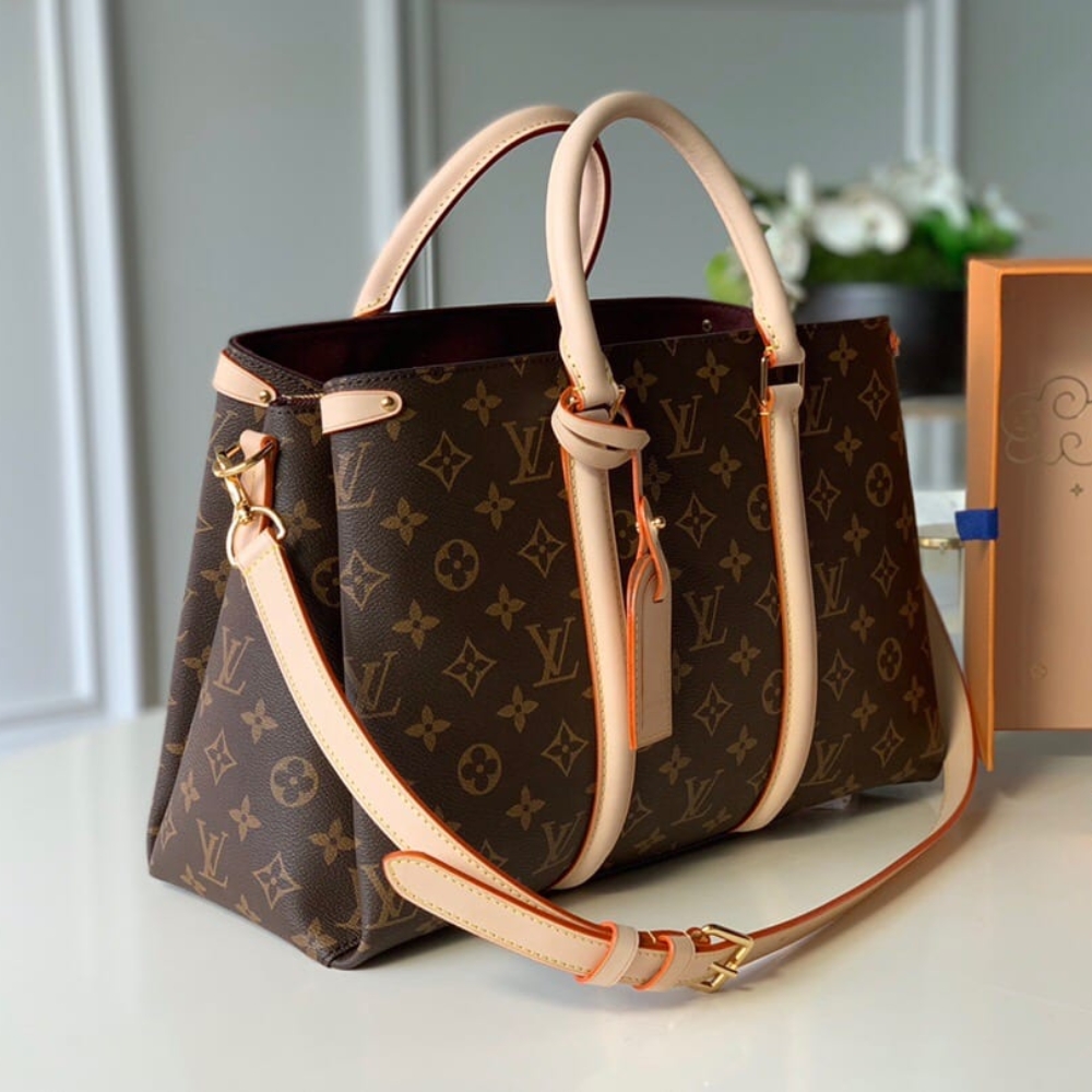 Alternative view of LOUIS VUITTON SOUFFLOT MM BAG MONOGRAM CANVAS PINK 36CM M44816