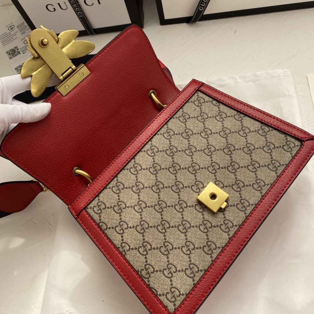GUCCI QUEEN MARGARET GG SMALL TOP HANDLE BAG RED 25.5CM - Image 3