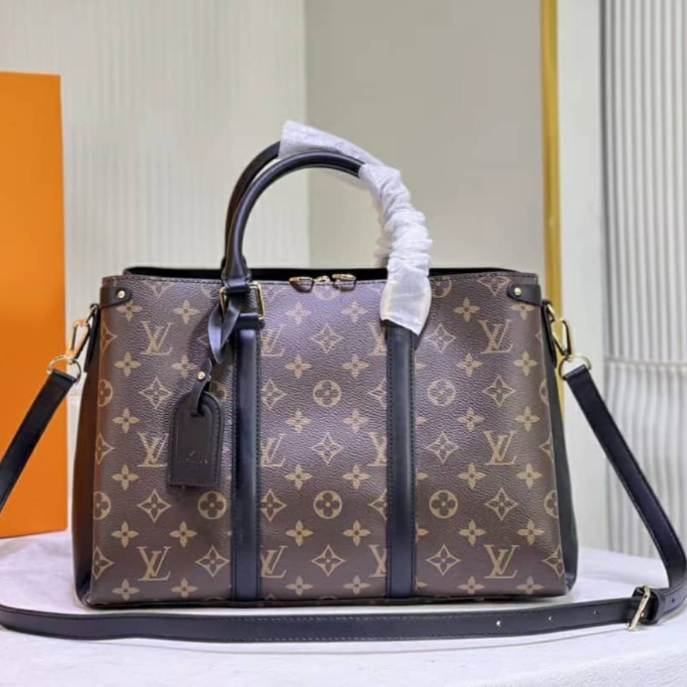 Alternative view of LOUIS VUITTON SOUFFLOT MM BAG MONOGRAM CANVAS BLACK 36CM M44817