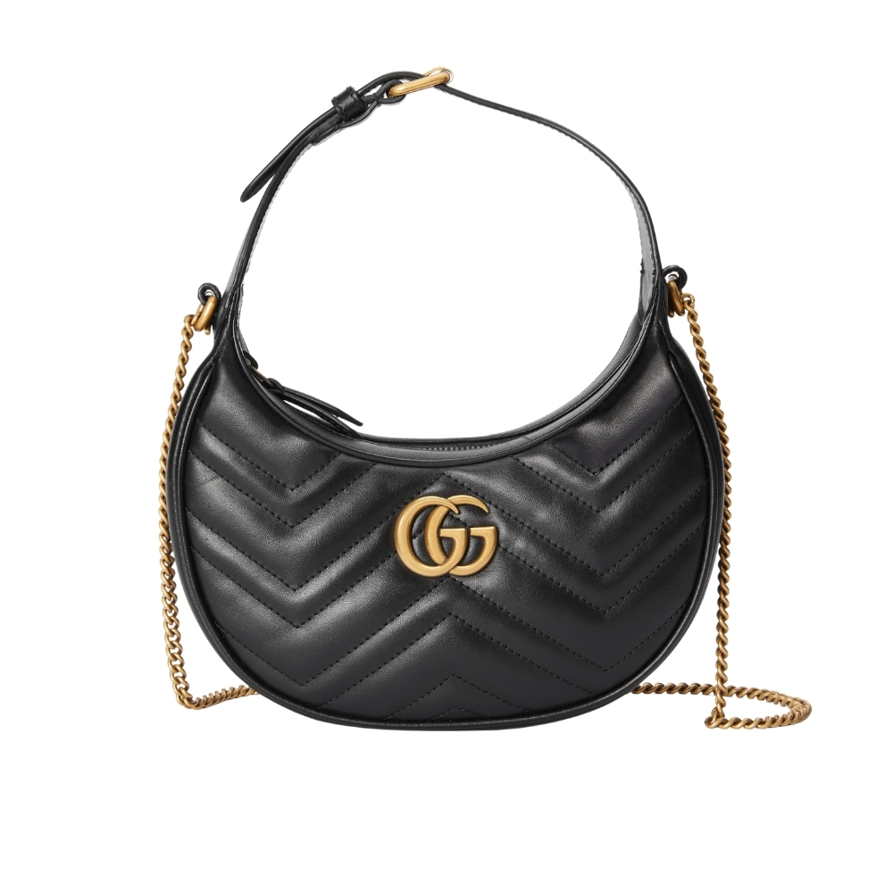 GUCCI GG MARMONT SMALL SHOULDER BAG BLACK 21CM 699514 DTDHT 1000