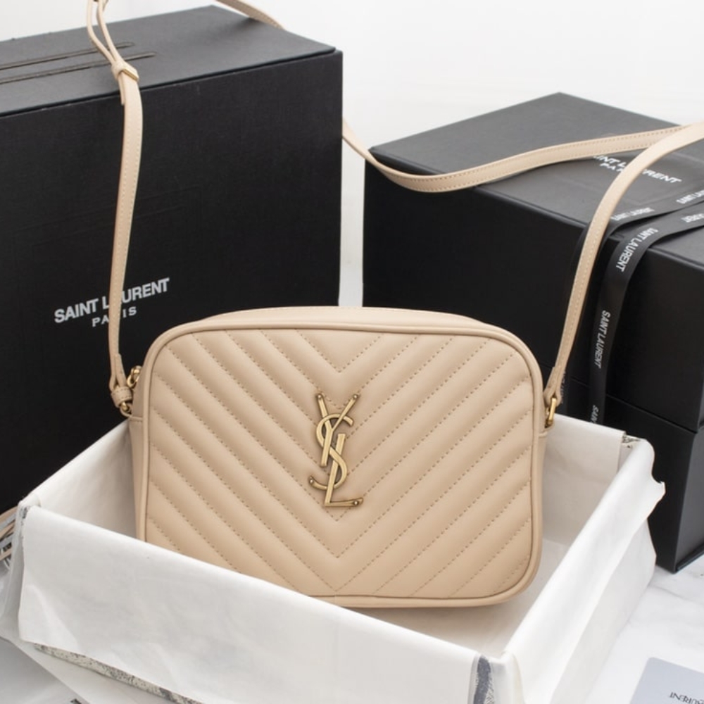 Alternative view of SAINT LAURENT LOU CAMERA BAG IN QUILTED LEATHER BEIGE GOLD 23CM 612544DV7072721