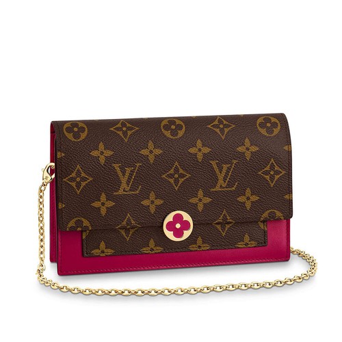 LOUIS VUITTON FLORE CHAIN WALLET FUCHSIA 17CM M69578
