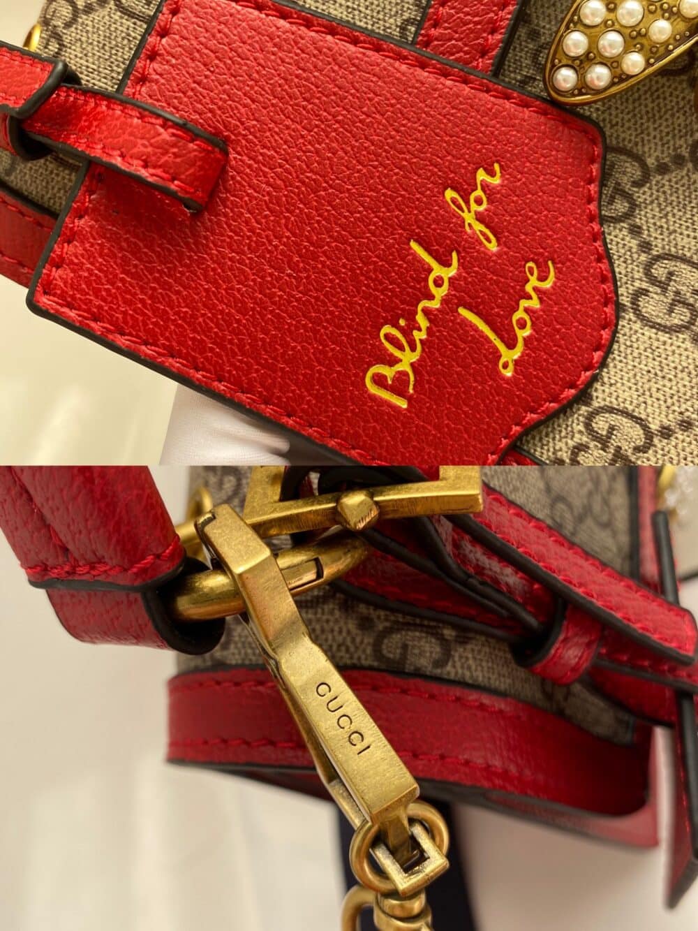GUCCI QUEEN MARGARET GG SMALL TOP HANDLE BAG RED 25.5CM - Image 9