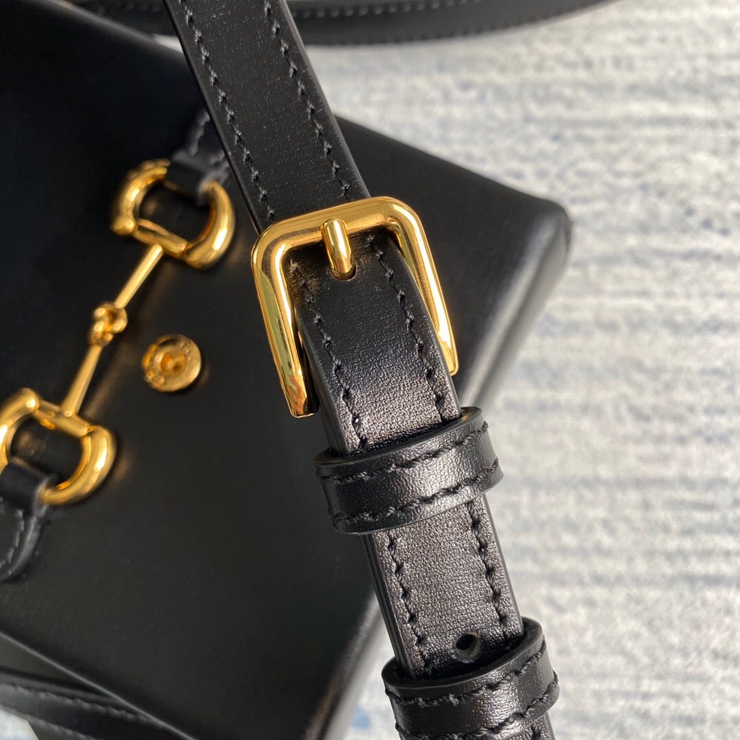 GUCCI HORSEBIT 1955 MINI BAG BLACK 17CM 625615 0YK0G 1000 - Image 6