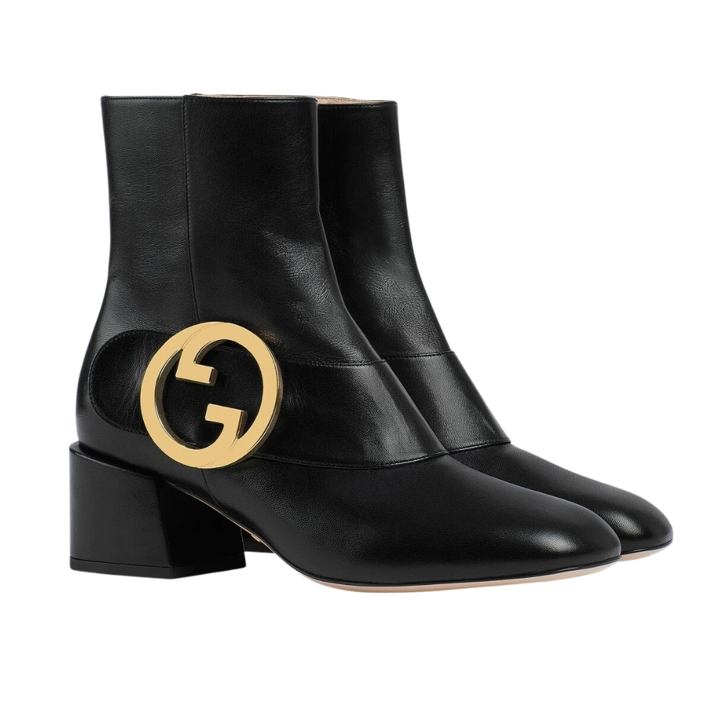 GUCCI BLONDIE WOMEN'S ANKLE BOOT BLACK 700016 C9D00 1000