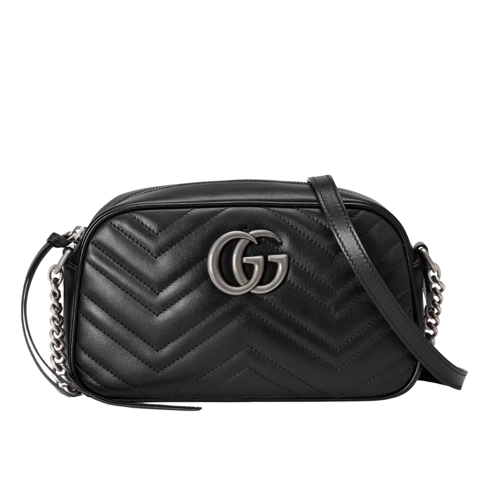GUCCI GG MARMONT SMALL SHOULDER BAG BLACK 24CM 447632 UM8BN 1000