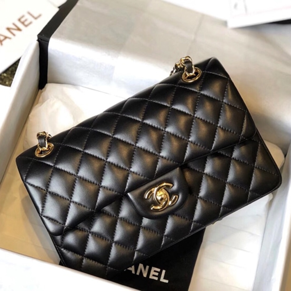 Alternative view of CHANEL CLASSIC 11.12 HANDBAG GOLD TONE METAL BLACK 25CM A01112 Y01295 94305