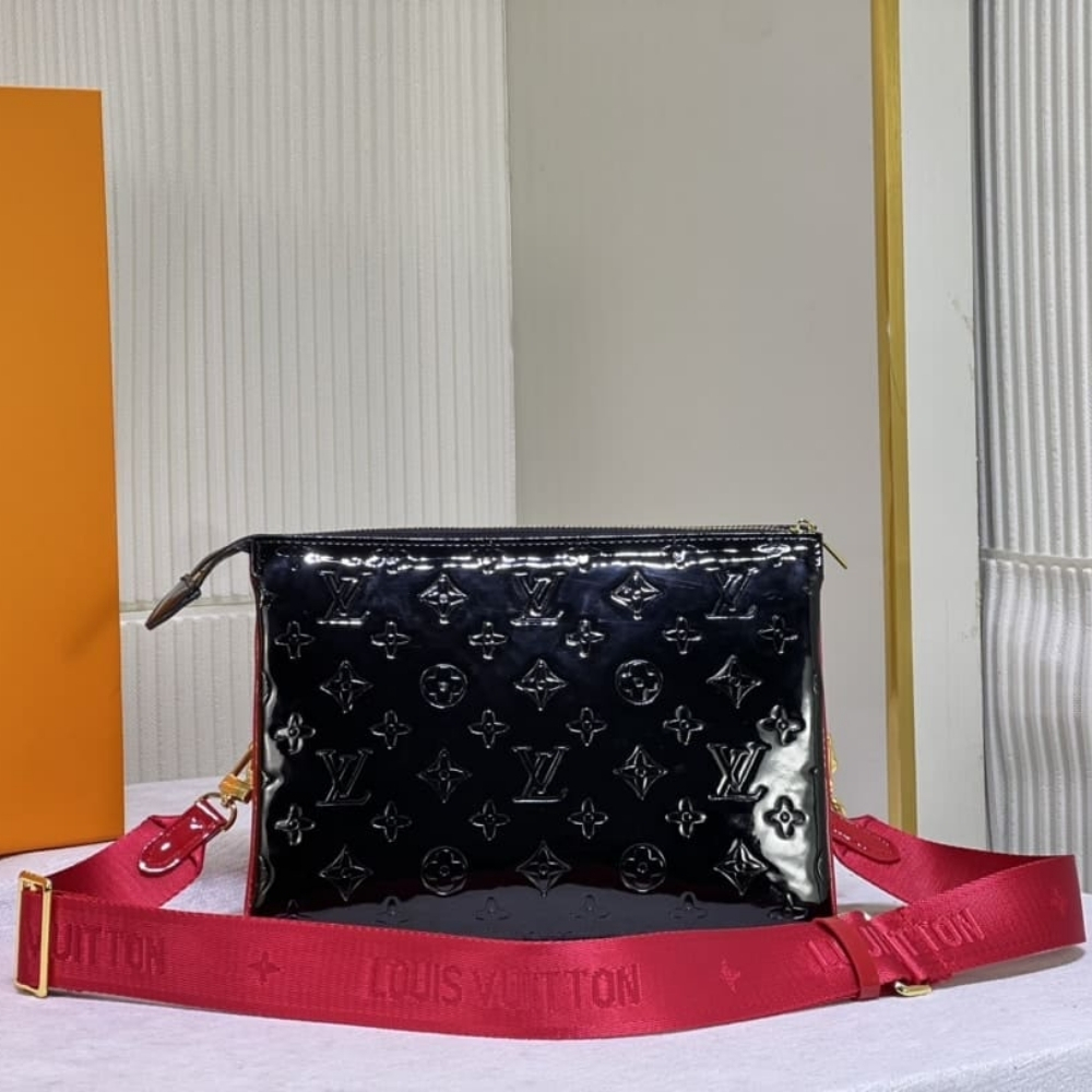 Alternative view of LOUIS VUITTON COUSSIN PM BAG BLACK RED 26CM