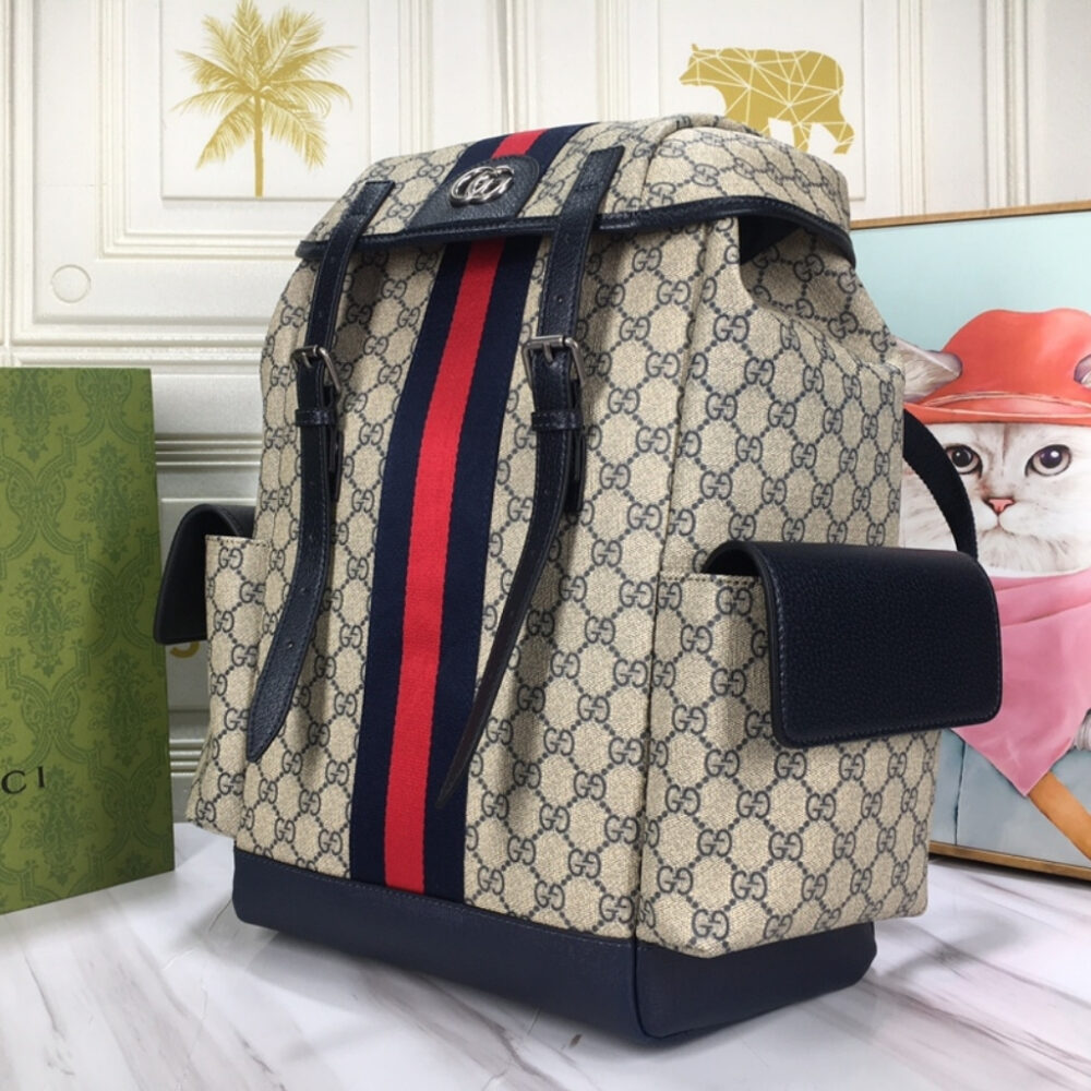 Alternative view of Gucci Ophidia GG Medium Backpack Beige Blue GG Supreme 40cm 598140 HUHAN 4079