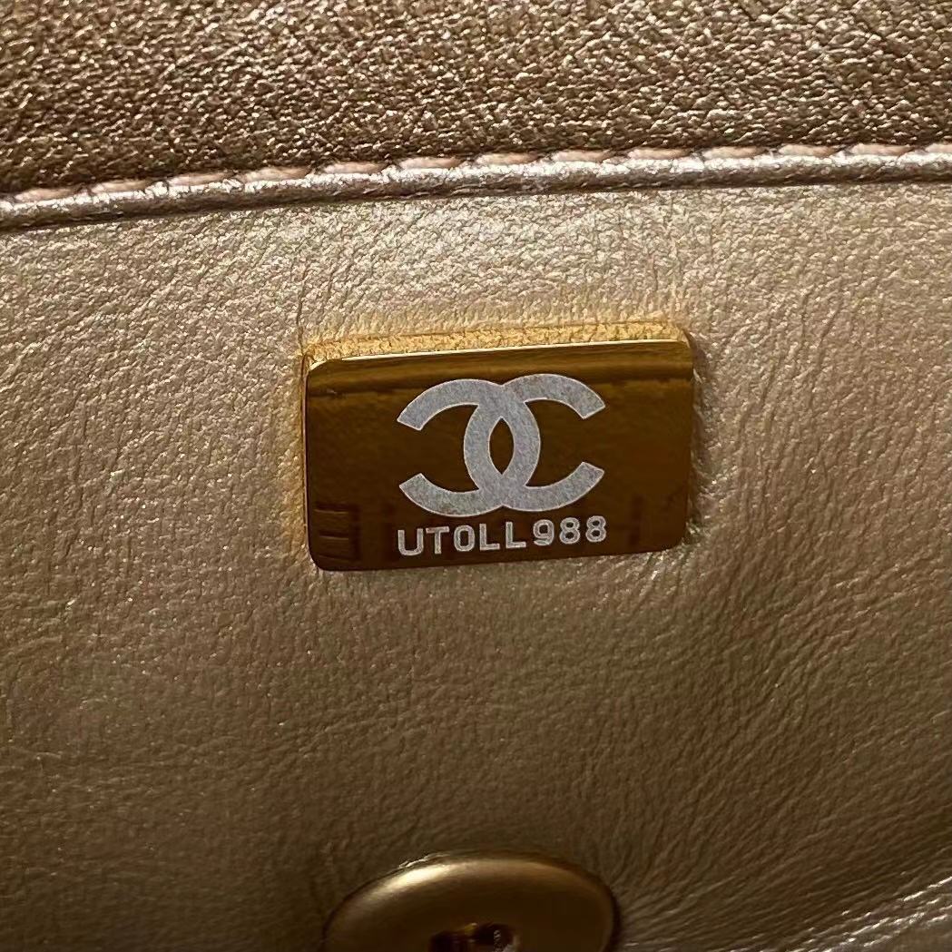 CHANEL MINI FLAP BAG GOLD AS3239 - Image 6