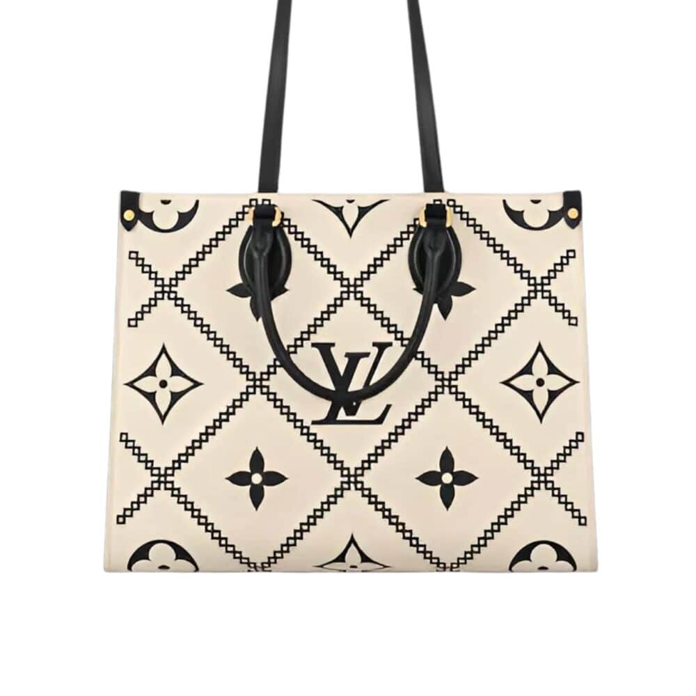 LOUIS VUITTON ONTHEGO MM MONOGRAM CREAM BLACK 35CM M46016