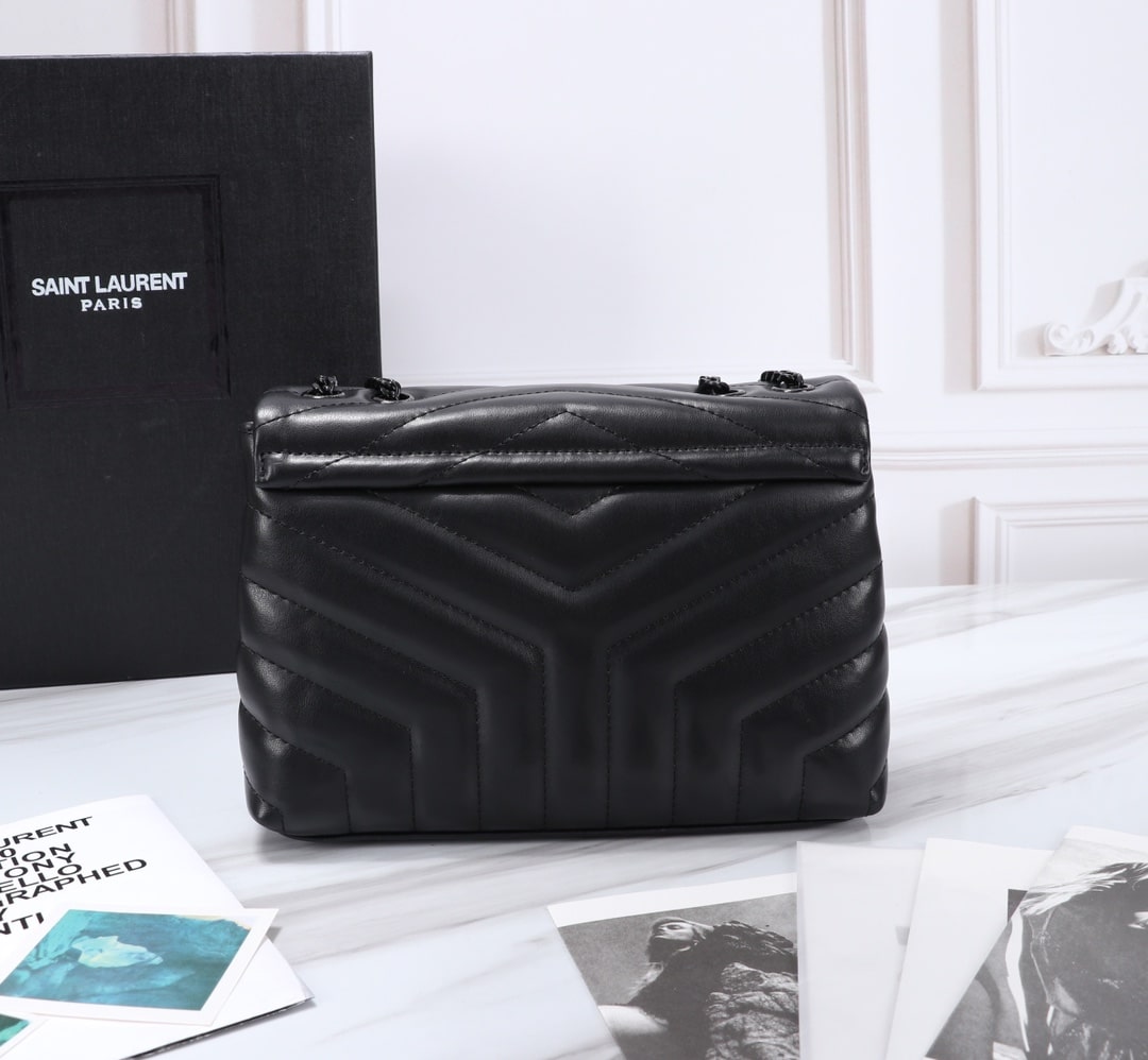 SAINT LAURENT LOULOU SMALL CHAIN BAG IN MATELASSÉ Y BLACK NOIR 23CM 494699DV7281000 - Image 5