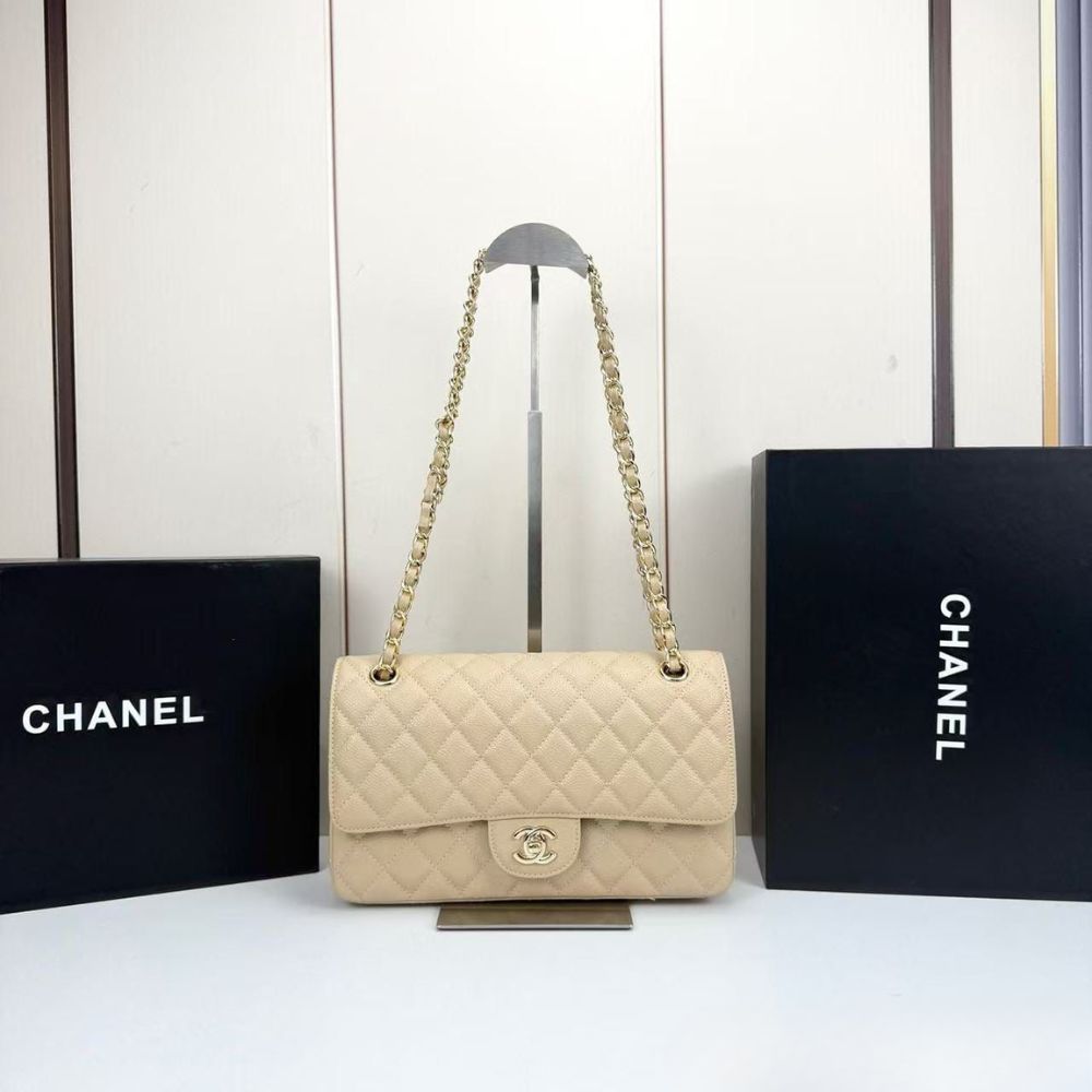 Alternative view of Chanel Medium Classic Double Flap Bag Beige 25Cm A01113 Y04059 NZG77