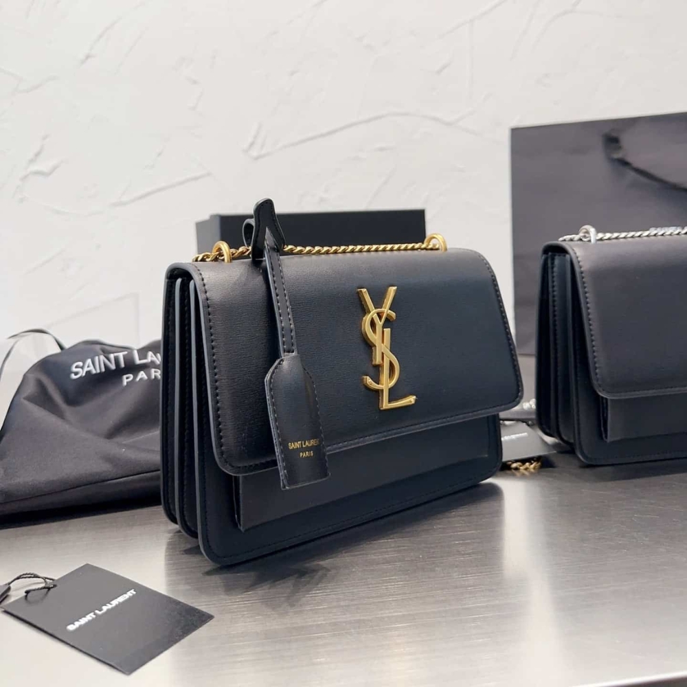 Alternative view of SAINT LAURENT SUNSET MEDIUM CHAIN BAG IN SMOOTH LEATHER 22CM 442906D420W1000