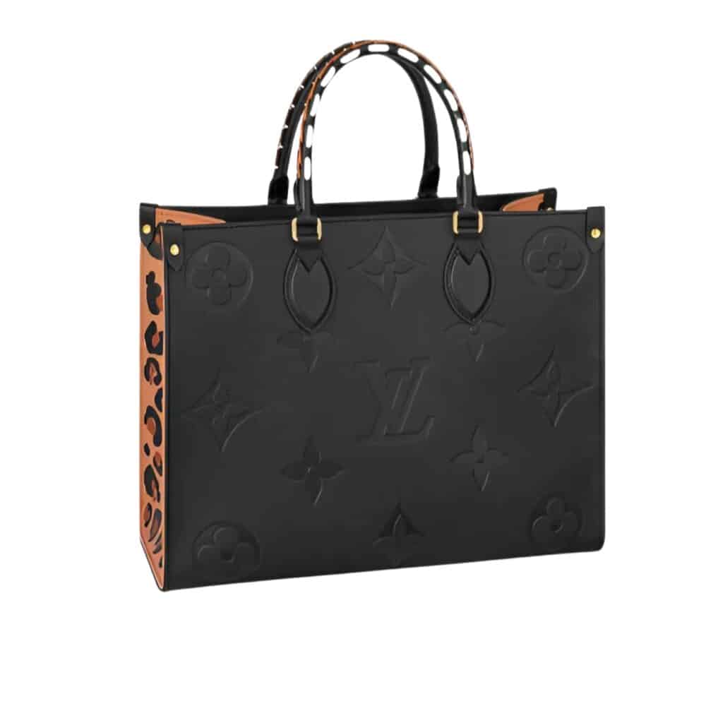 LOUIS VUITTON ONTHEGO MM WILDE AT HEART BAG BLACK 35CM M58522