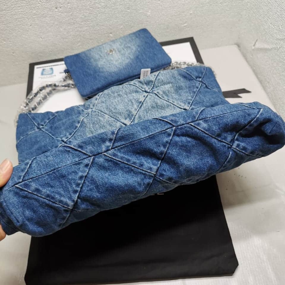 Chanel 22 Handbag Washed Denim Blue 41Cm AS3261 B10439 NM981 - Image 5