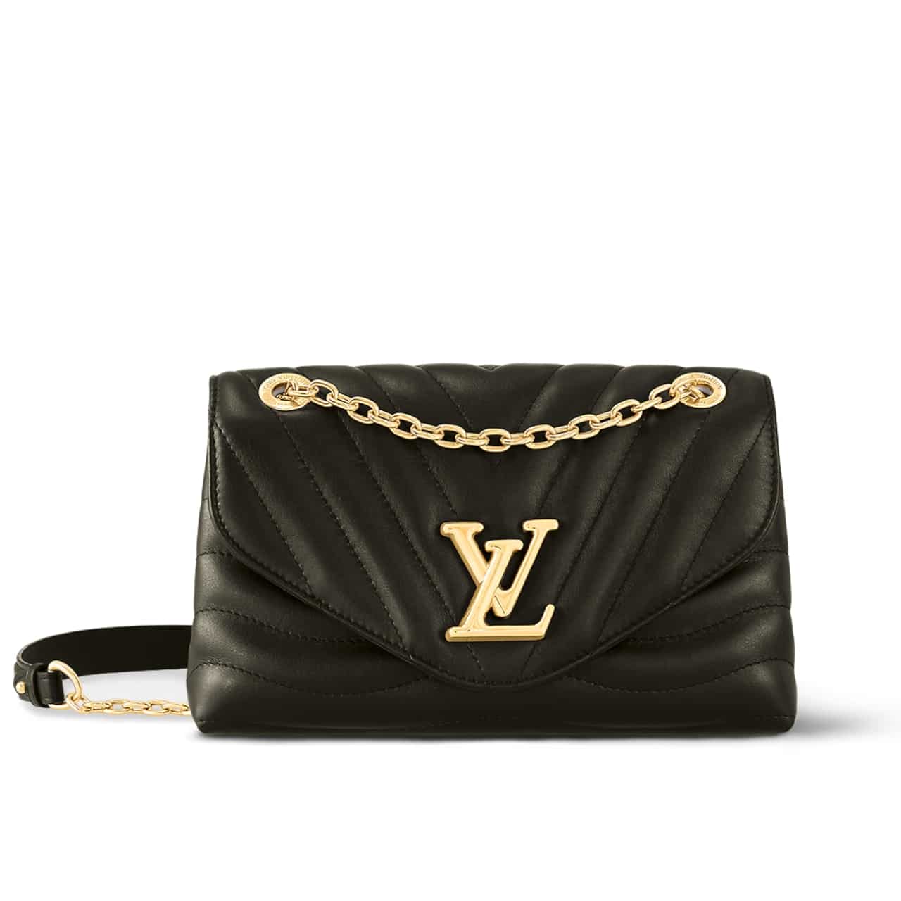 LOUIS VUITTON NEW WAVE CHAIN BAG MM BLACK 24CM M58552