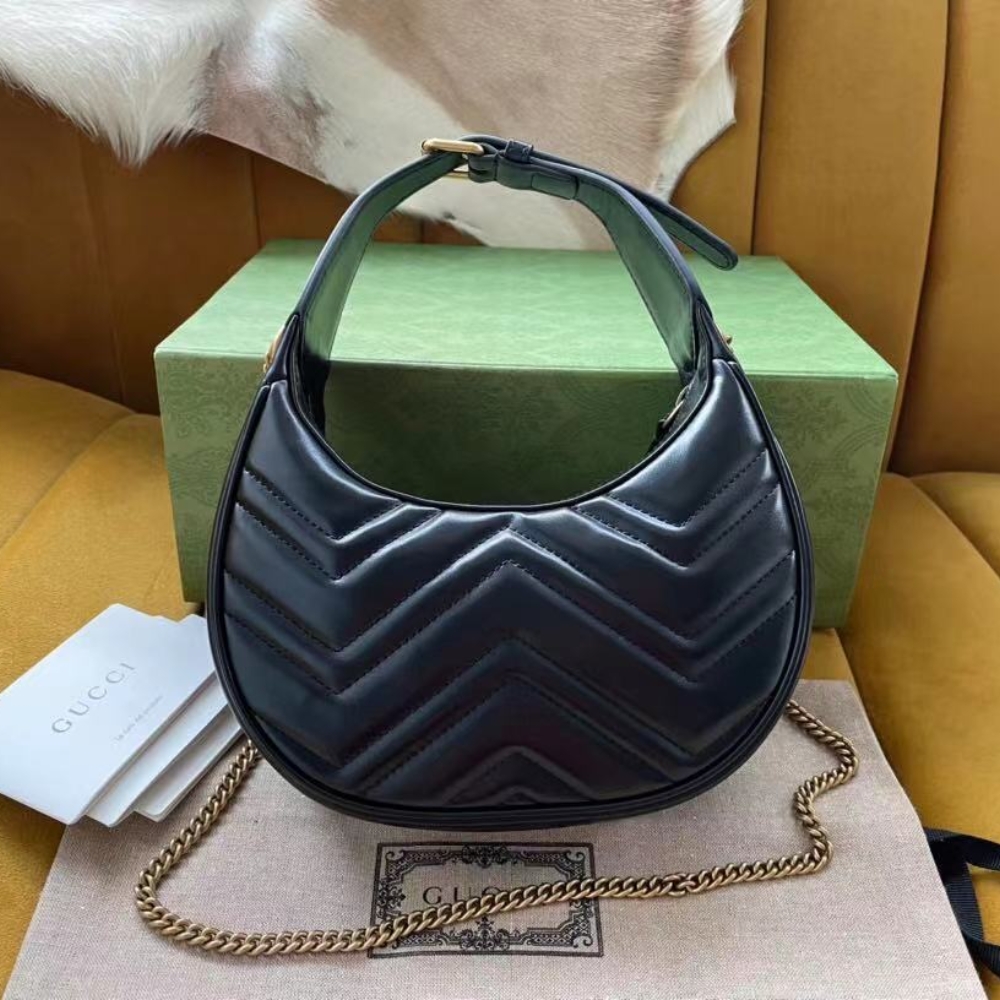 GUCCI GG MARMONT SMALL SHOULDER BAG BLACK 21CM 699514 DTDHT 1000 - Image 3