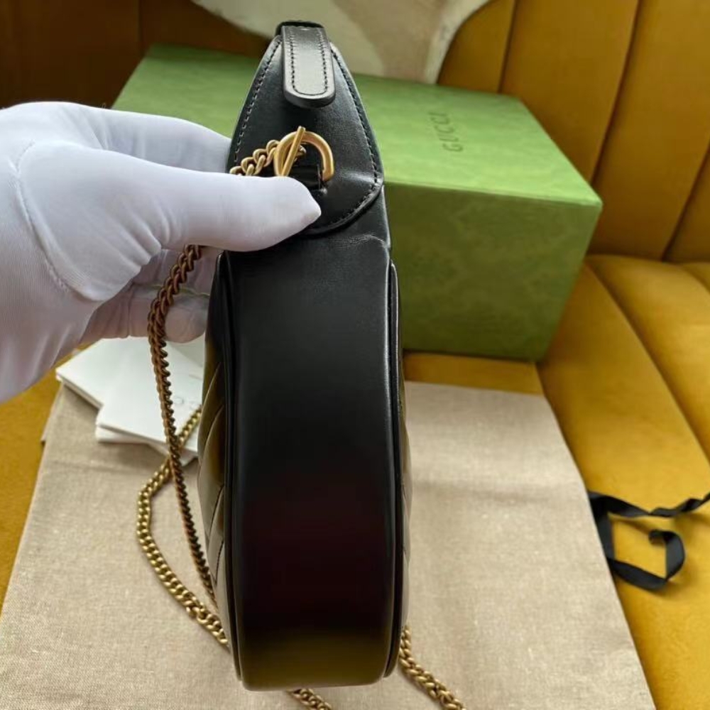 GUCCI GG MARMONT SMALL SHOULDER BAG BLACK 21CM 699514 DTDHT 1000 - Image 4