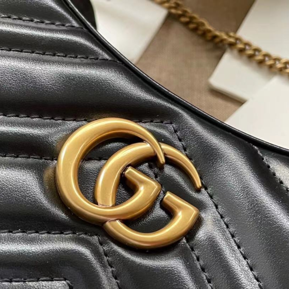 Alternative view of GUCCI GG MARMONT SMALL SHOULDER BAG BLACK 21CM 699514 DTDHT 1000