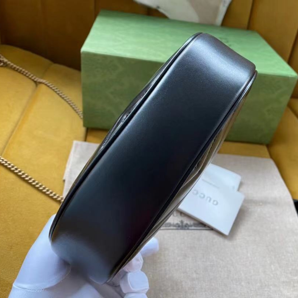 GUCCI GG MARMONT SMALL SHOULDER BAG BLACK 21CM 699514 DTDHT 1000 - Image 7