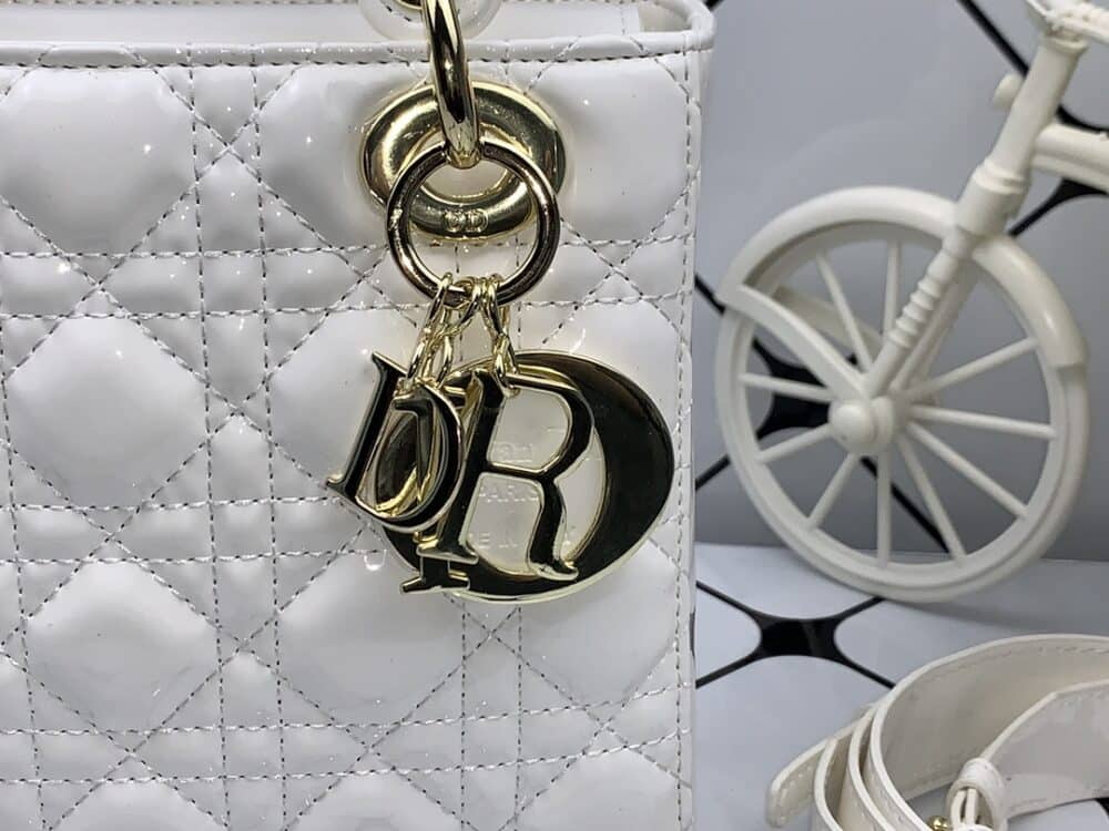 Alternative view of DIOR MEDIUM LADY BLUSH CANNAGE BAG WHITE 20CM